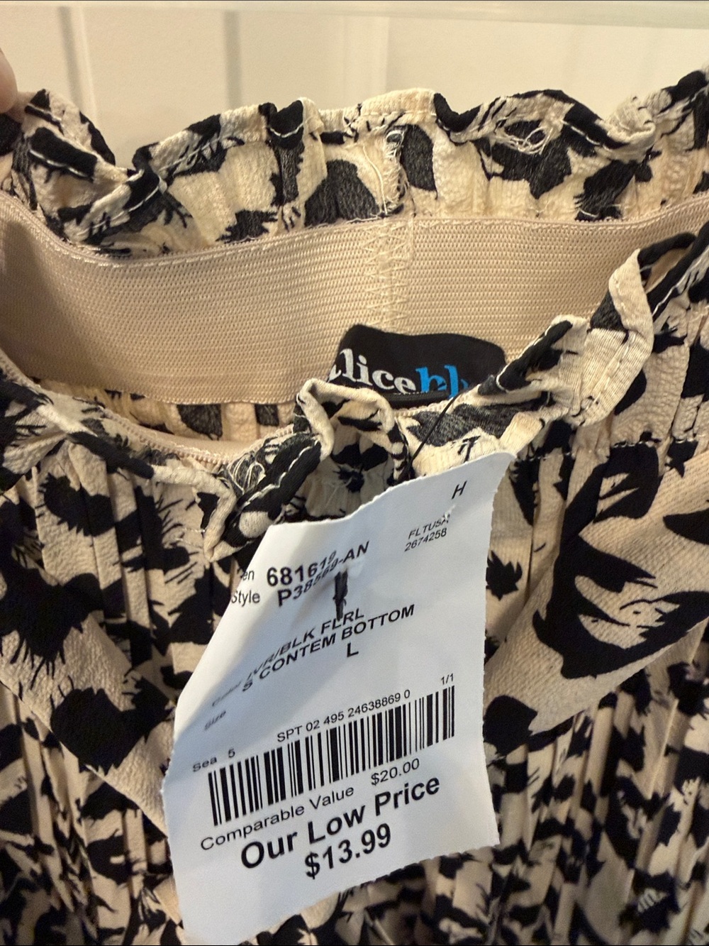 Alice Blue Black and Cream Leopard Pleated Midi Skirt - Picture 3 of 5